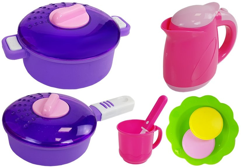 Vaikiška virtuvėlė su priedais lean toys, rožinė