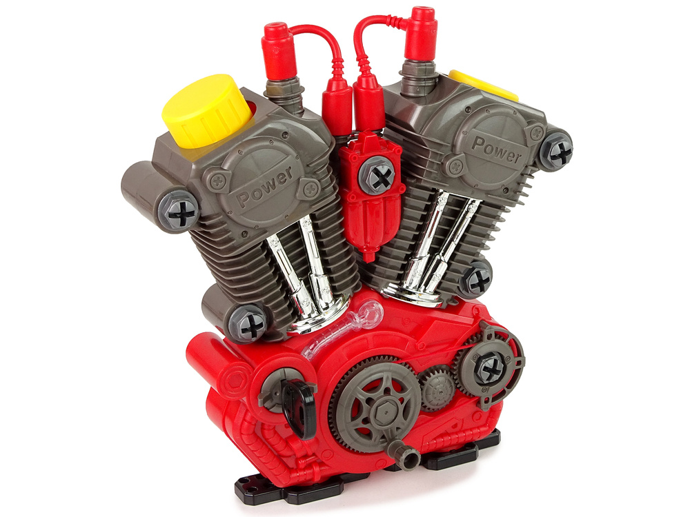 Didelis mechaninis variklis su priedais Lean Toys