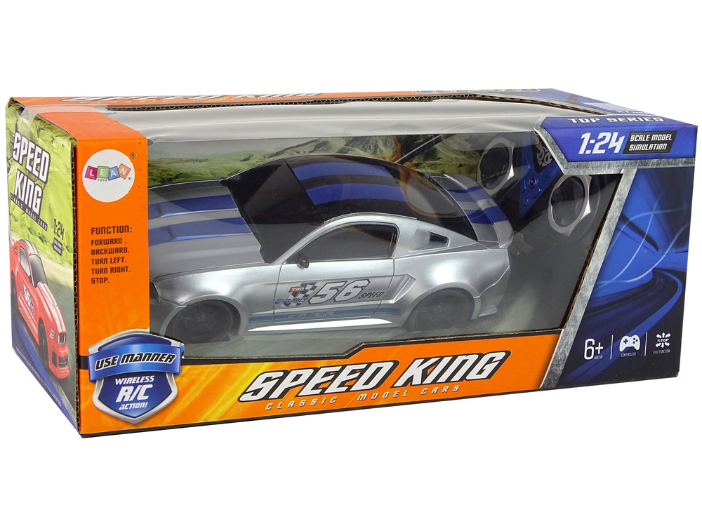 Lean toys sportinis greitas automobilis r/c sidabrinis 1:24