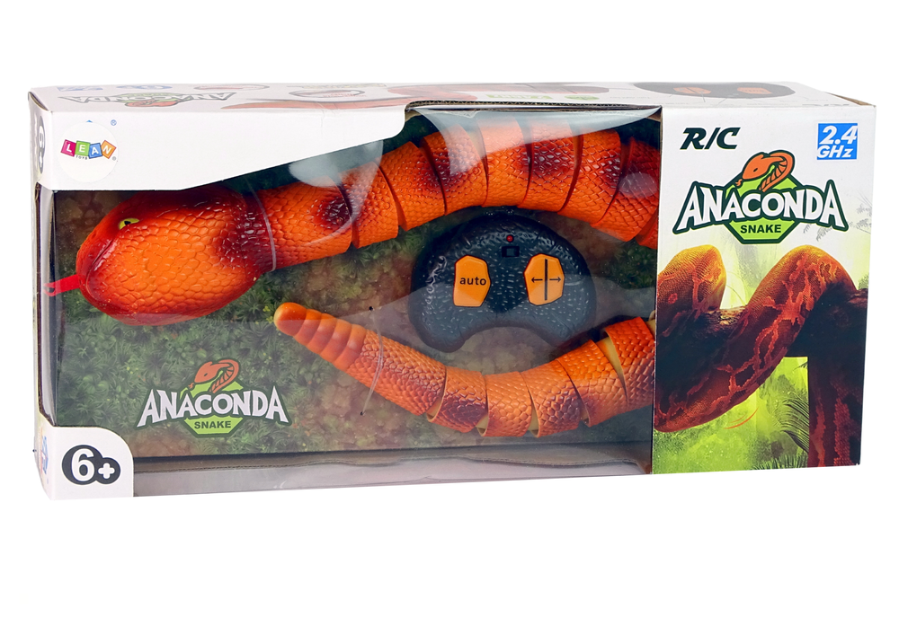 Interaktyvi gyvatė anakonda 70 cm r/c, oranžinė