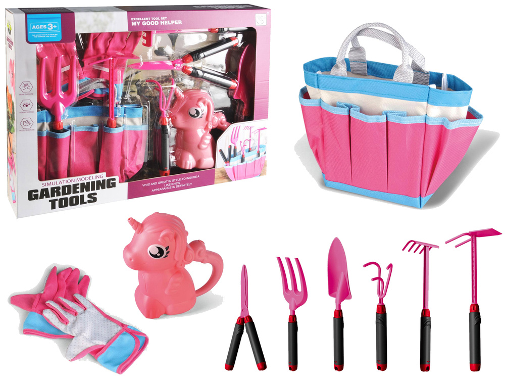 Vaikiškas sodo rinkinys Gardening Tools, rožinis