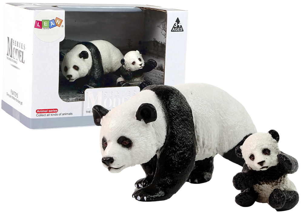 Figūrėlių rinkinys LeanToys panda su jaunikliu