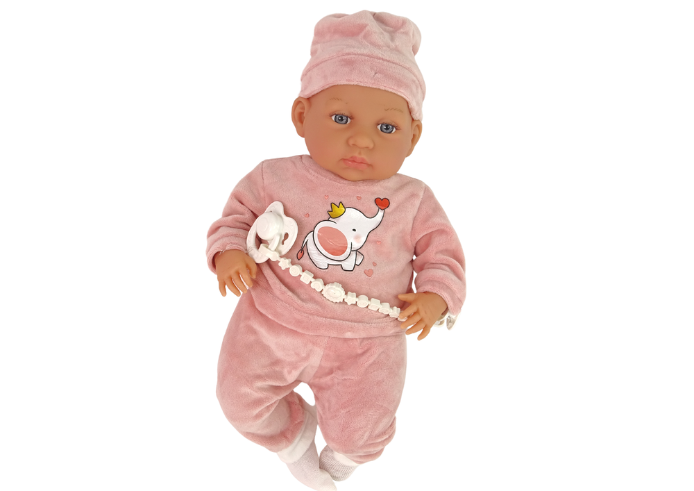 Lėlė kūdikis su čiulptuku ir nešykle leantoys, 46 cm