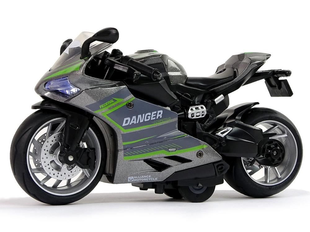 Žaislinis motociklas lean toys, pilkas