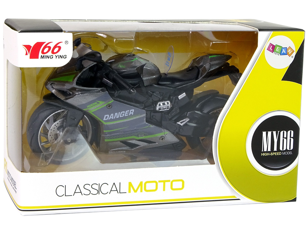Žaislinis motociklas lean toys, pilkas