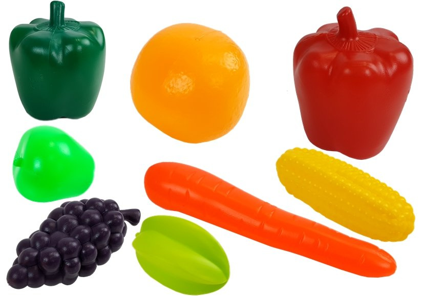 Žaislinė parduotuvė su pirkinių vežimėliu, kasa, skenuokliu ir maisto produktais – 24 elementai