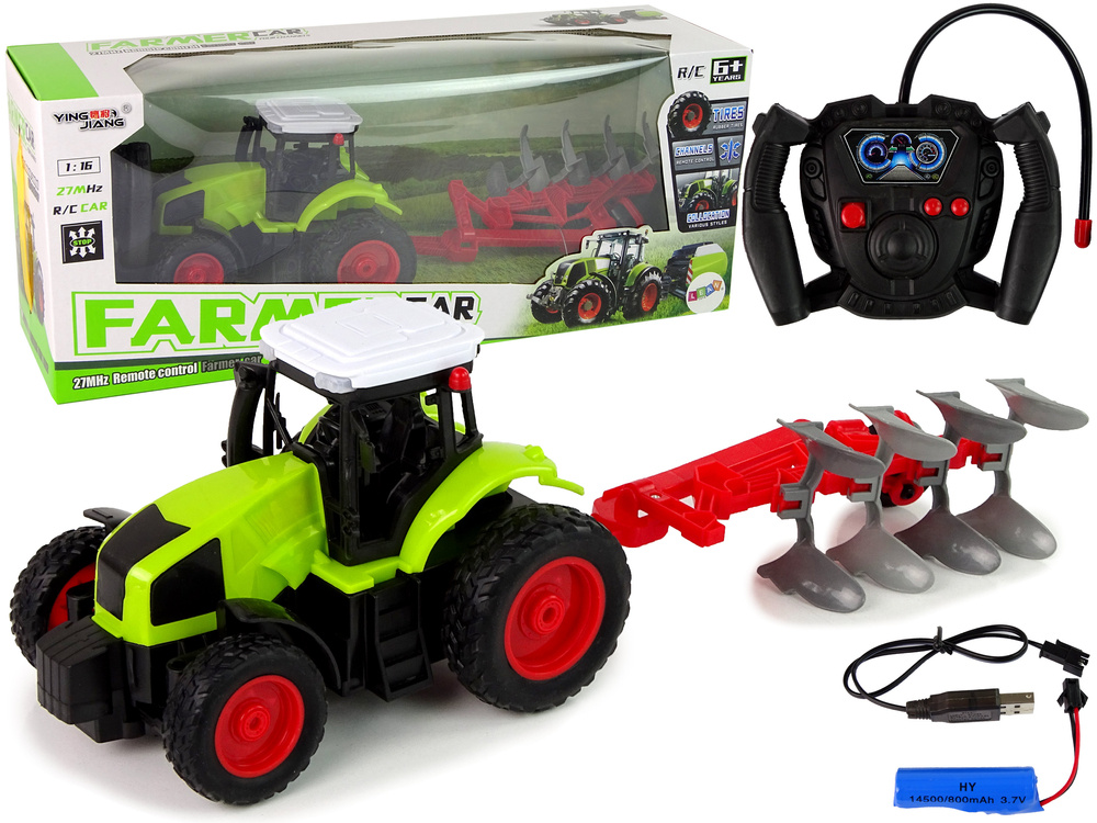 Nuotoliniu būdu valdomas traktorius lean toys 1:16