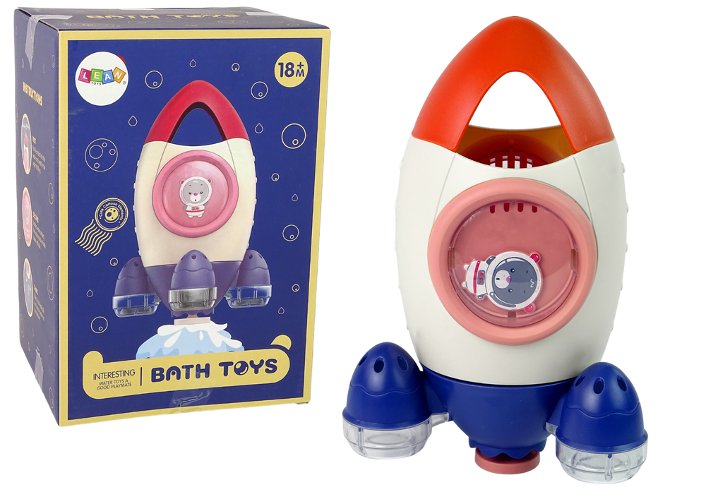 Lean toys Vandens žaislas vonios raketa tamsiai mėlyna