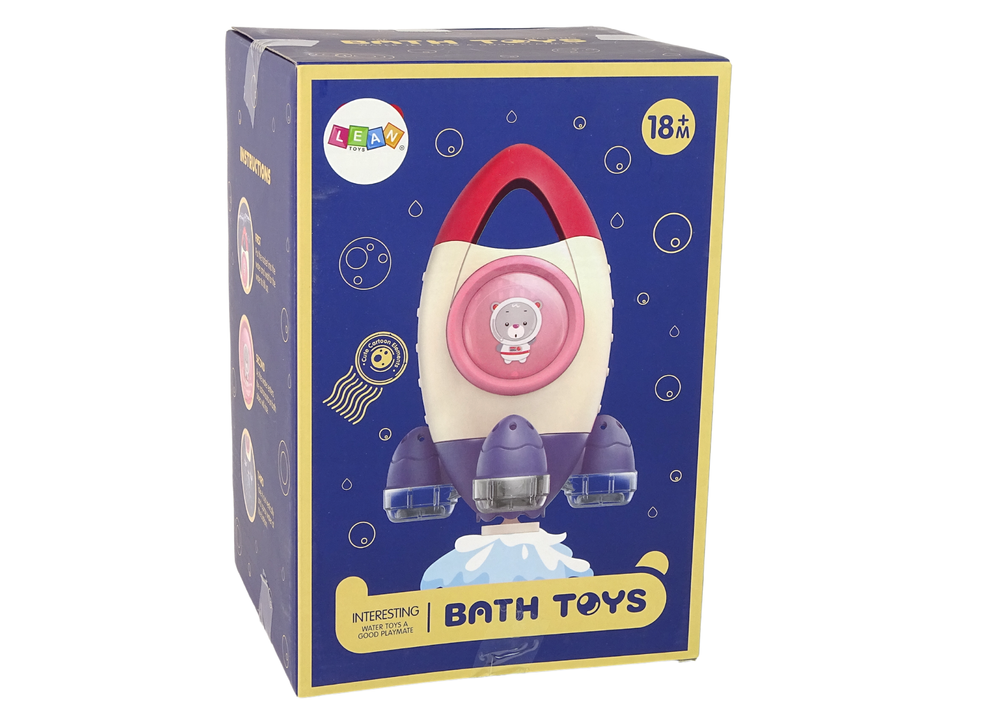 Lean toys Vandens žaislas vonios raketa tamsiai mėlyna
