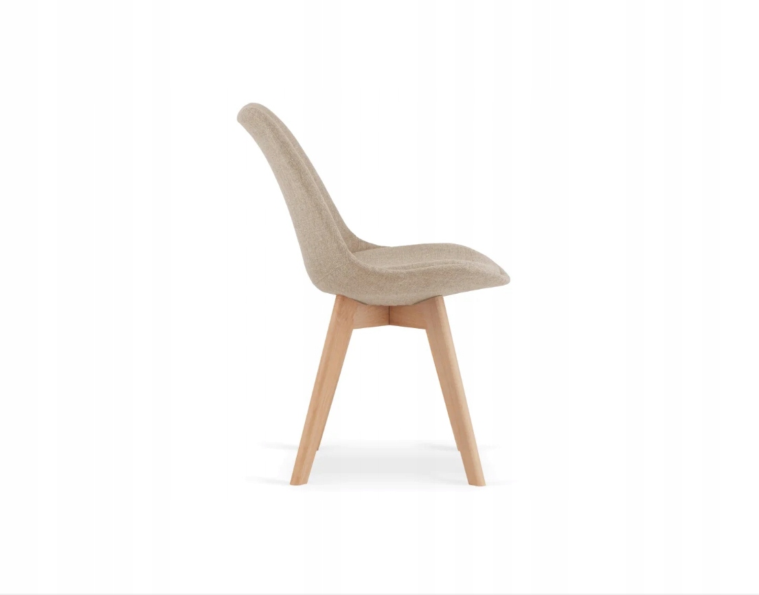 Hana hkk39 beige, minštų medinių kojų kėdė