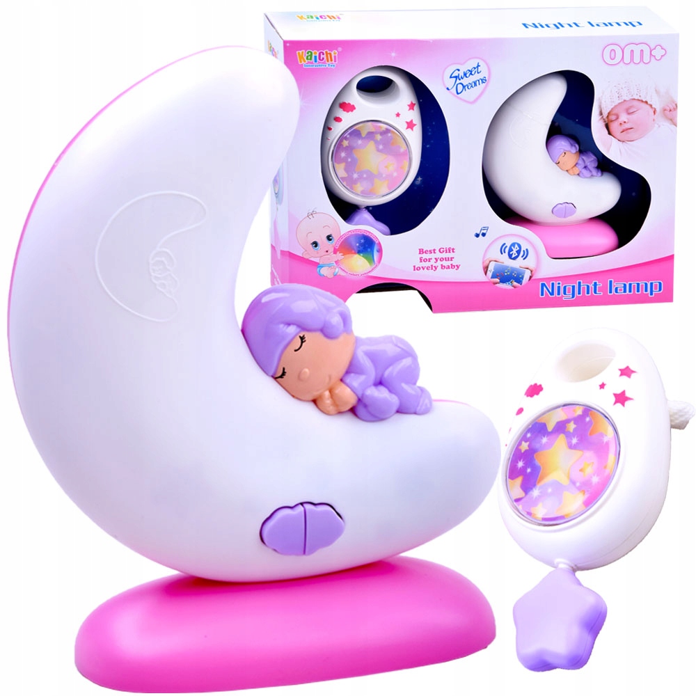 2in1 muzikinė dėžutė + naktinė lemputė su Bluetooth, rožinė