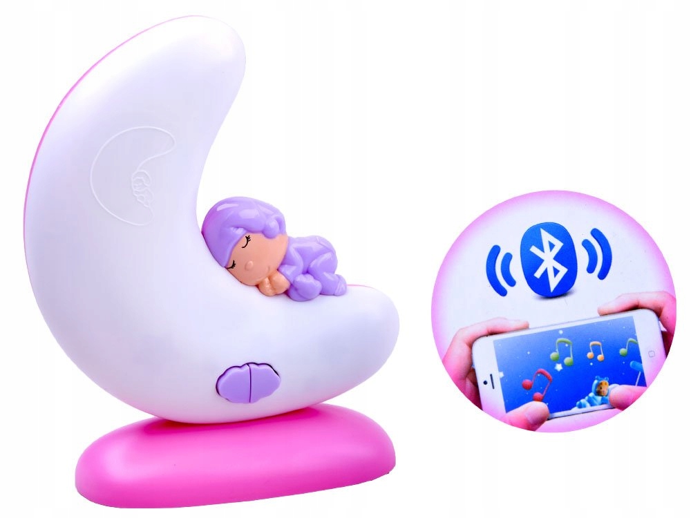 2in1 muzikinė dėžutė + naktinė lemputė su Bluetooth, rožinė