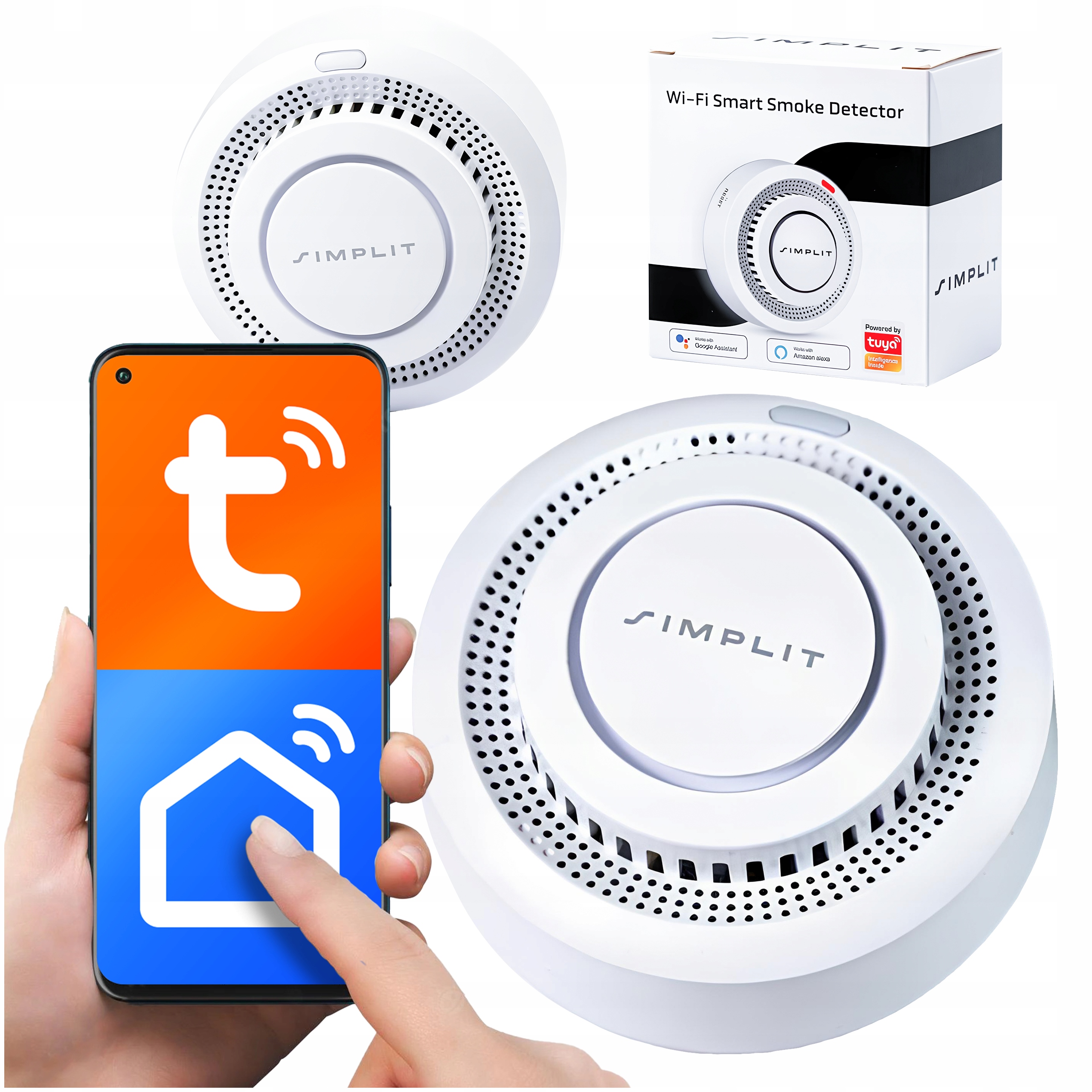 Išmanusis dūmų detektorius su WiFi pranešimais į telefoną, garsus 85 dB