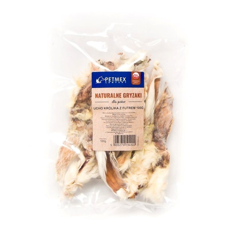 Petmex triušio ausis su kailiu, 100 g
