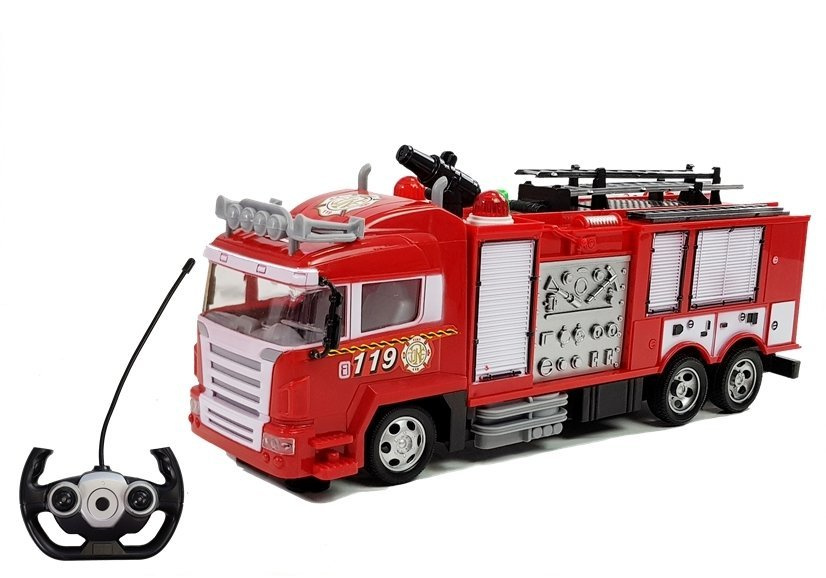 Nuotoliniu būdu valdomas gaisrinės automobilis, 30x12x10 cm 1
