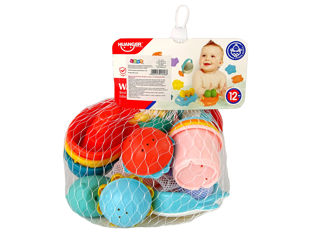 Vonios žaislų rinkinys lean toys, 17 vnt