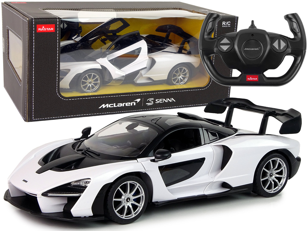 Nuotoliniu būdu valdomas automobilis r/c mclaren senna rastar 1:14, baltas