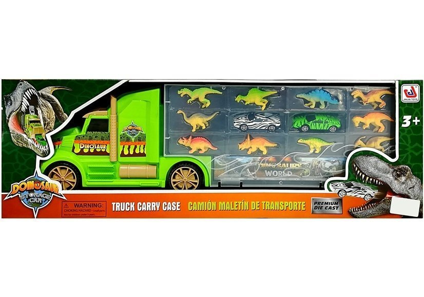 Žaislinis sunkvežimis su dinozaurais ir rūšiavimo funkcija