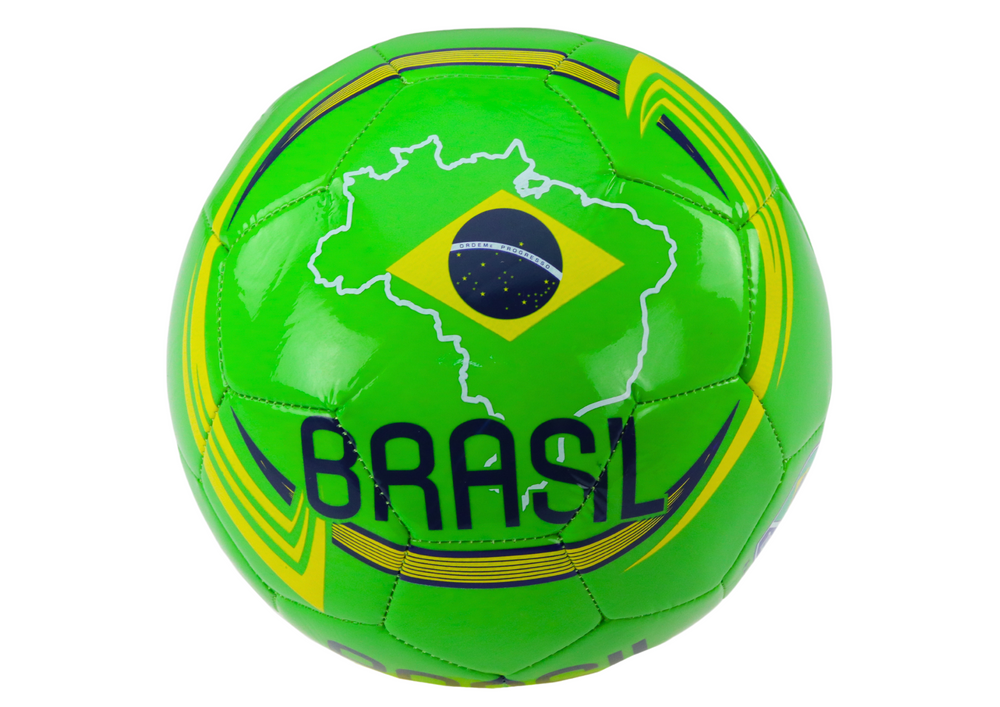Futbolo kamuolys su Brazilijos vėliavos spalvomis, dydis 5