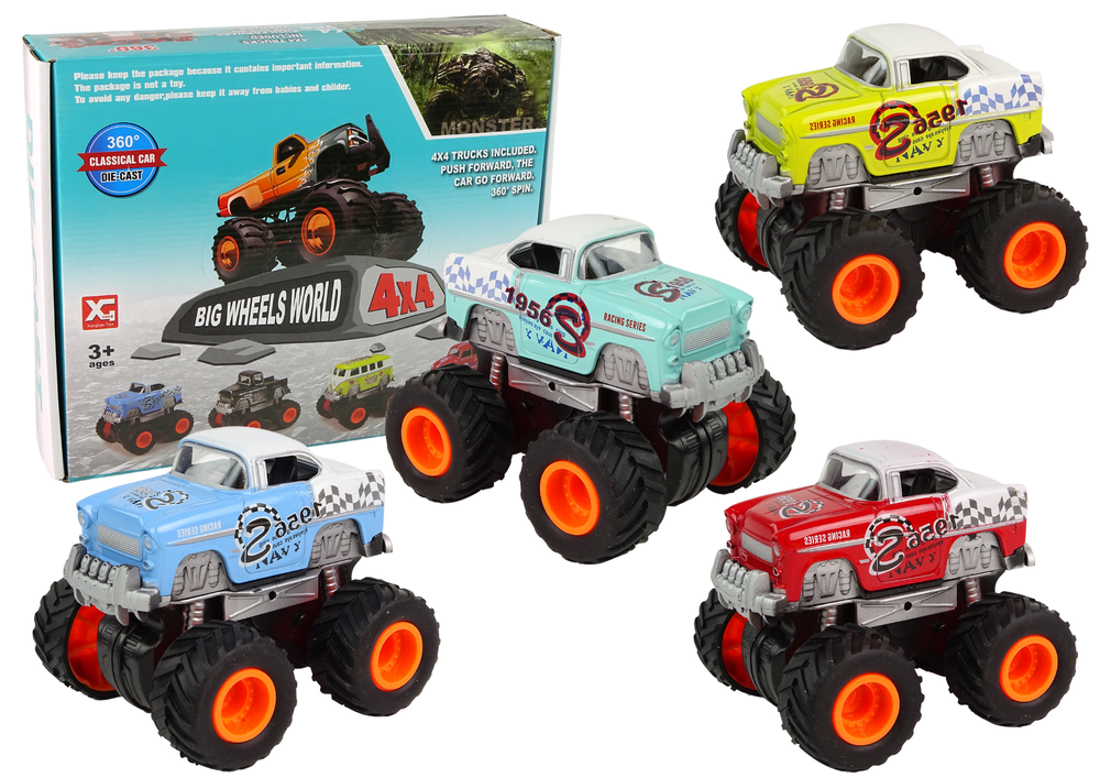 Mašinėlės 4x4 klasikinis didelių ratų modelis