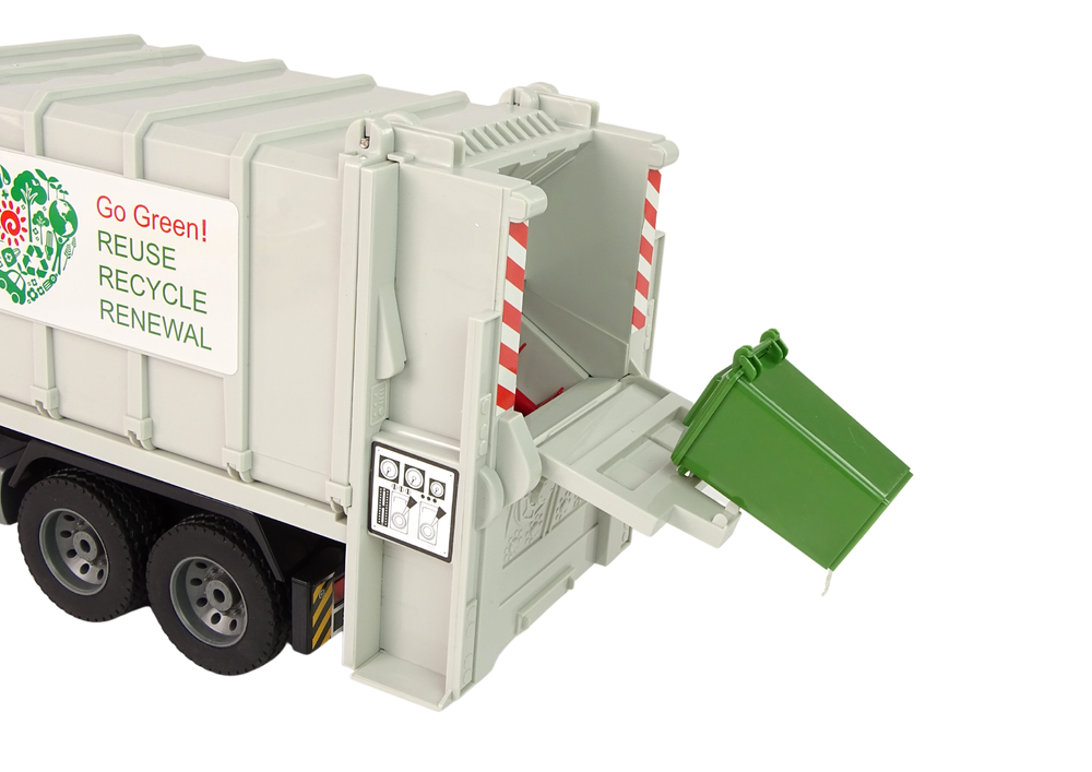 Nuotoliniu būdu valdomas sunkvežimis rc garbage truck mercedes-benz antos, oranžinis