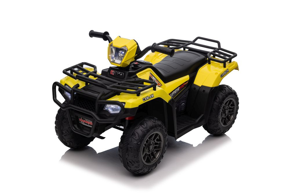 Vienvietis vaikiškas elektromobilis quad jc915, geltonas