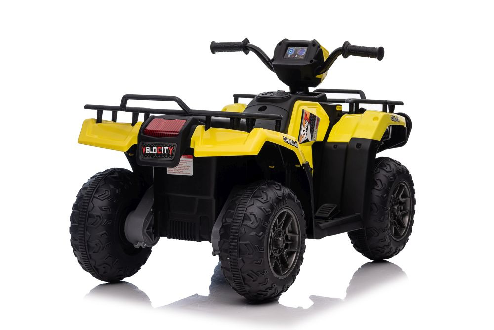 Vienvietis vaikiškas elektromobilis quad jc915, geltonas