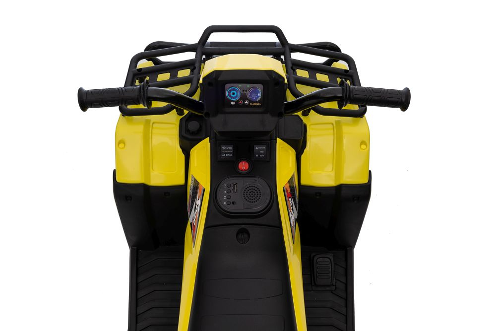Vienvietis vaikiškas elektromobilis quad jc915, geltonas