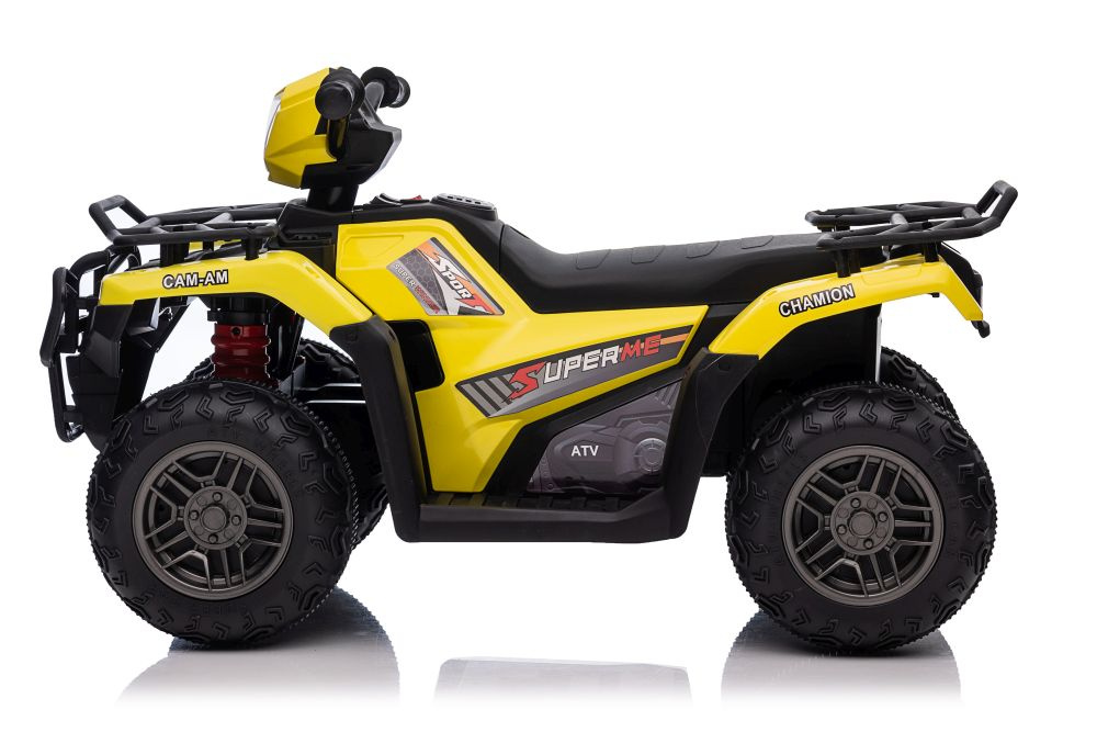 Vienvietis vaikiškas elektromobilis quad jc915, geltonas