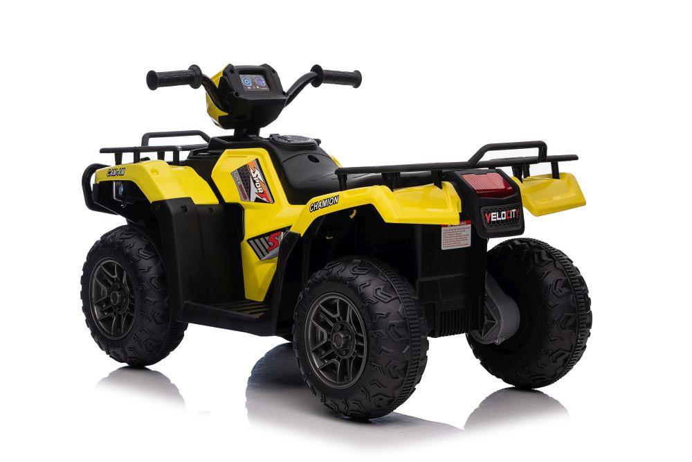 Vienvietis vaikiškas elektromobilis quad jc915, geltonas