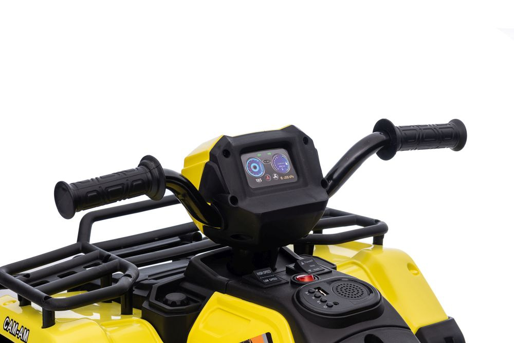Vienvietis vaikiškas elektromobilis quad jc915, geltonas