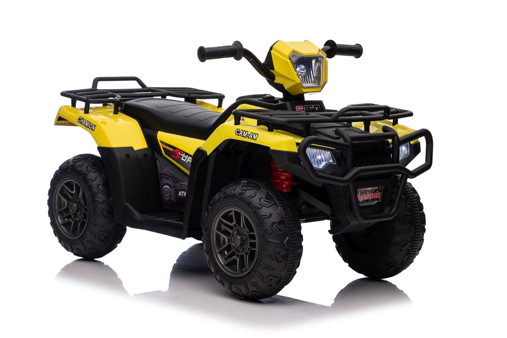 Vienvietis vaikiškas elektromobilis quad jc915, geltonas