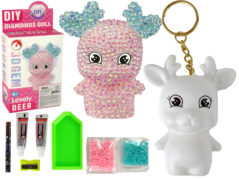 Kūrybinis rinkinys diamond reindeer 3d, rožinis