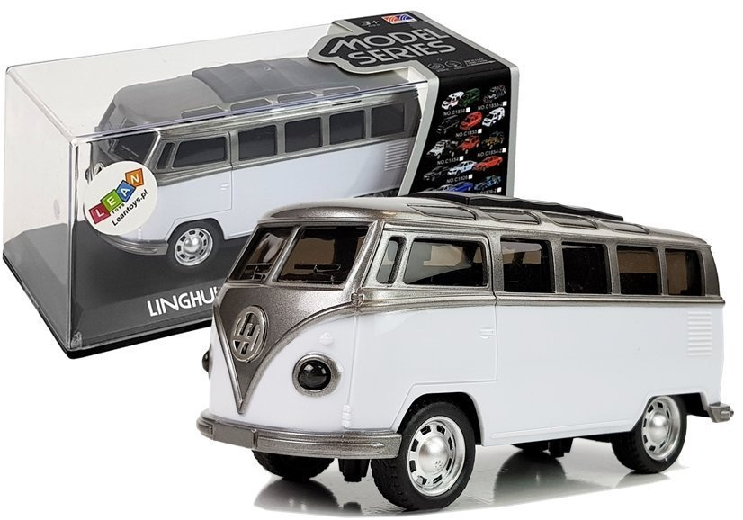 Autobusas su garso ir šviesos efektais lean toys, baltas