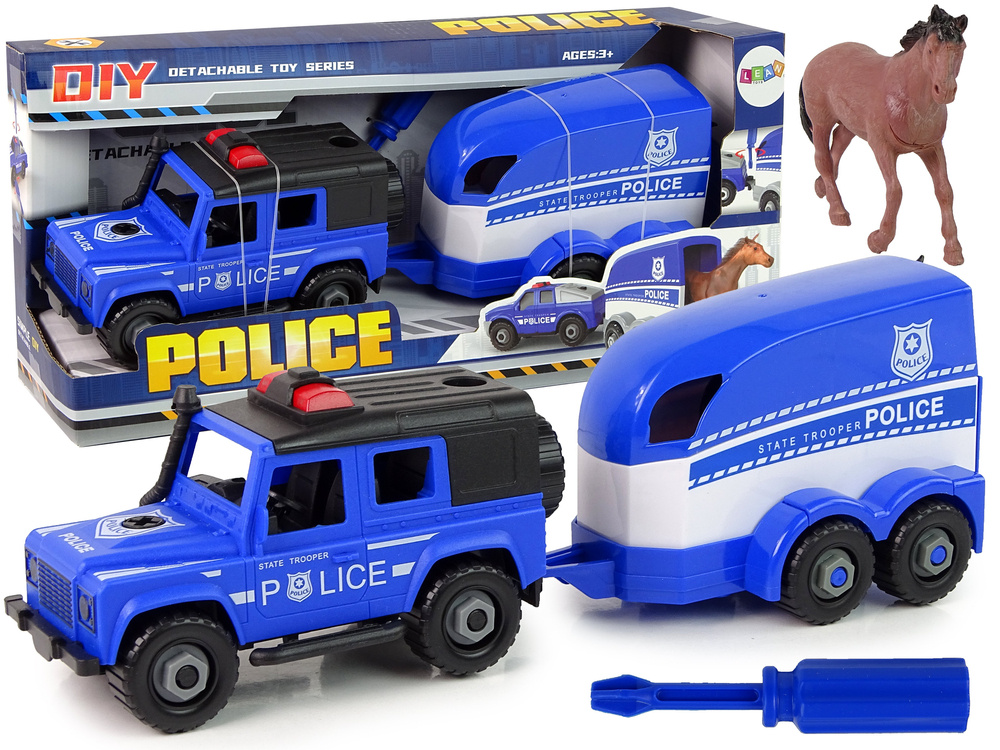 Policijos automobilis su priekaba leantoys