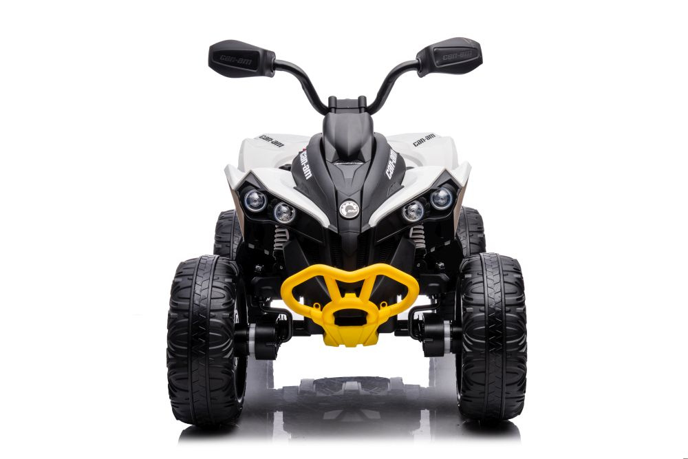Vienvietis vaikiškas elektromobilis quad, baltas/juodas