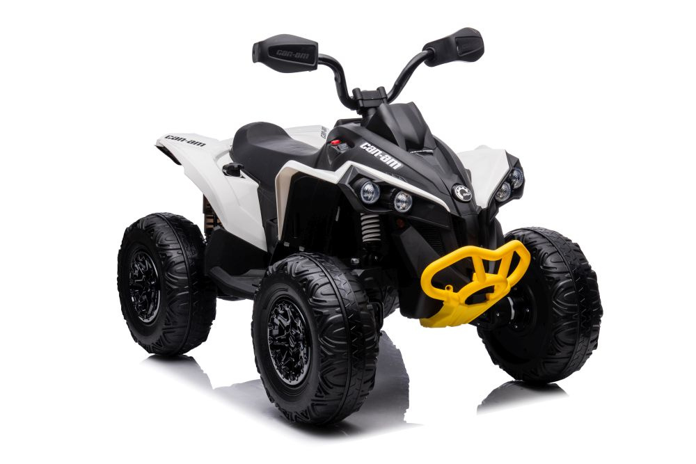 Vienvietis vaikiškas elektromobilis quad, baltas/juodas