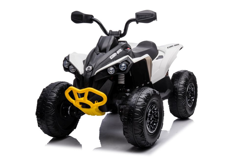 Vienvietis vaikiškas elektromobilis quad, baltas/juodas