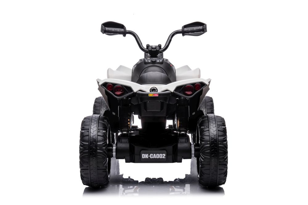 Vienvietis vaikiškas elektromobilis quad, baltas/juodas