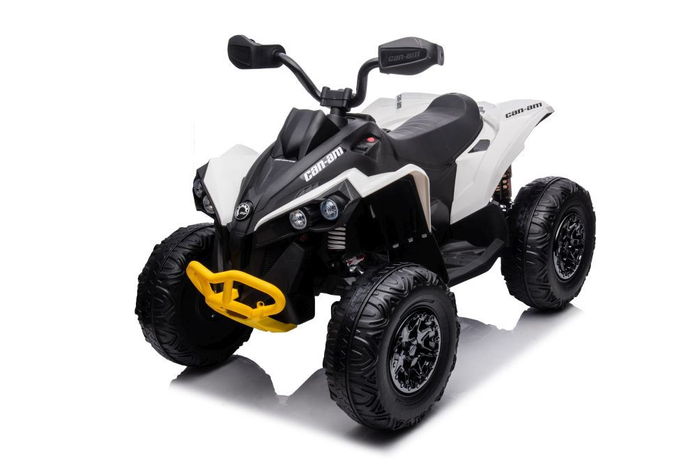 Vienvietis vaikiškas elektromobilis quad, baltas/juodas
