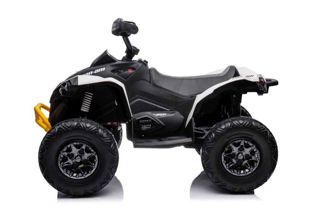 Vienvietis vaikiškas elektromobilis quad, baltas/juodas
