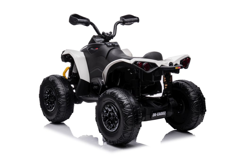Vienvietis vaikiškas elektromobilis quad, baltas/juodas