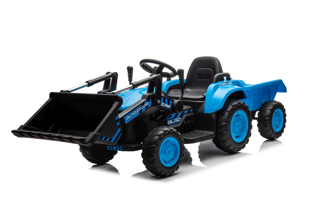 Vienvietis elektrinis traktorius vaikams bw-x002a, mėlynas