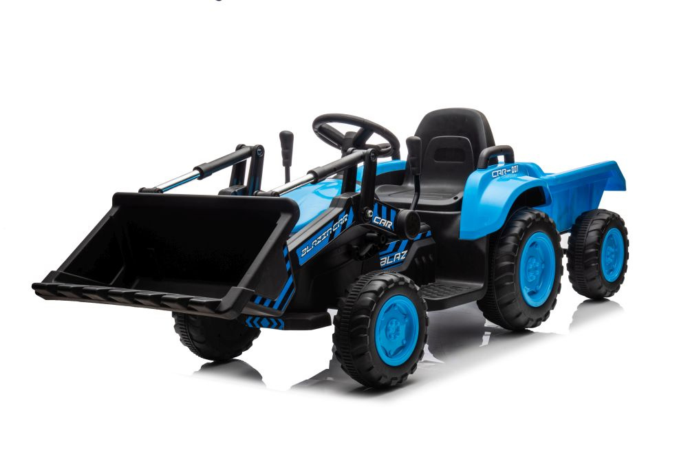 Vienvietis elektrinis traktorius vaikams bw-x002a, mėlynas