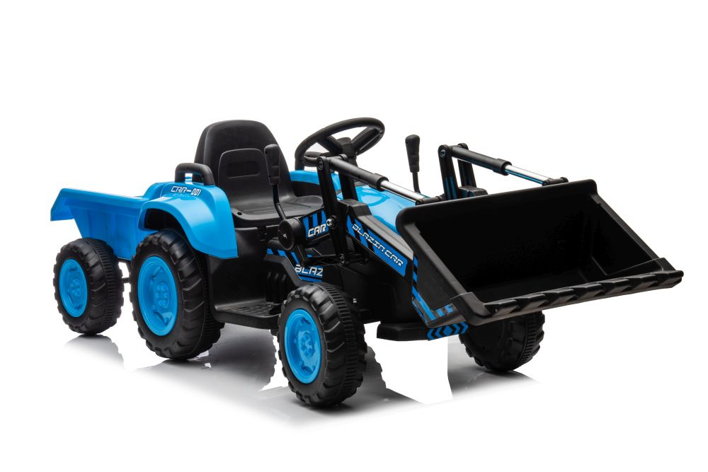 Vienvietis elektrinis traktorius vaikams bw-x002a, mėlynas