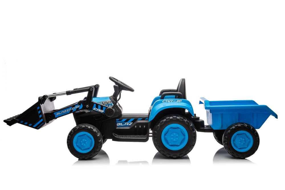 Vienvietis elektrinis traktorius vaikams bw-x002a, mėlynas