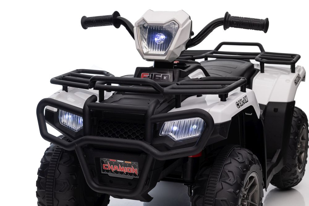 Vienvietis vaikiškas elektromobilis quad jc915, baltas
