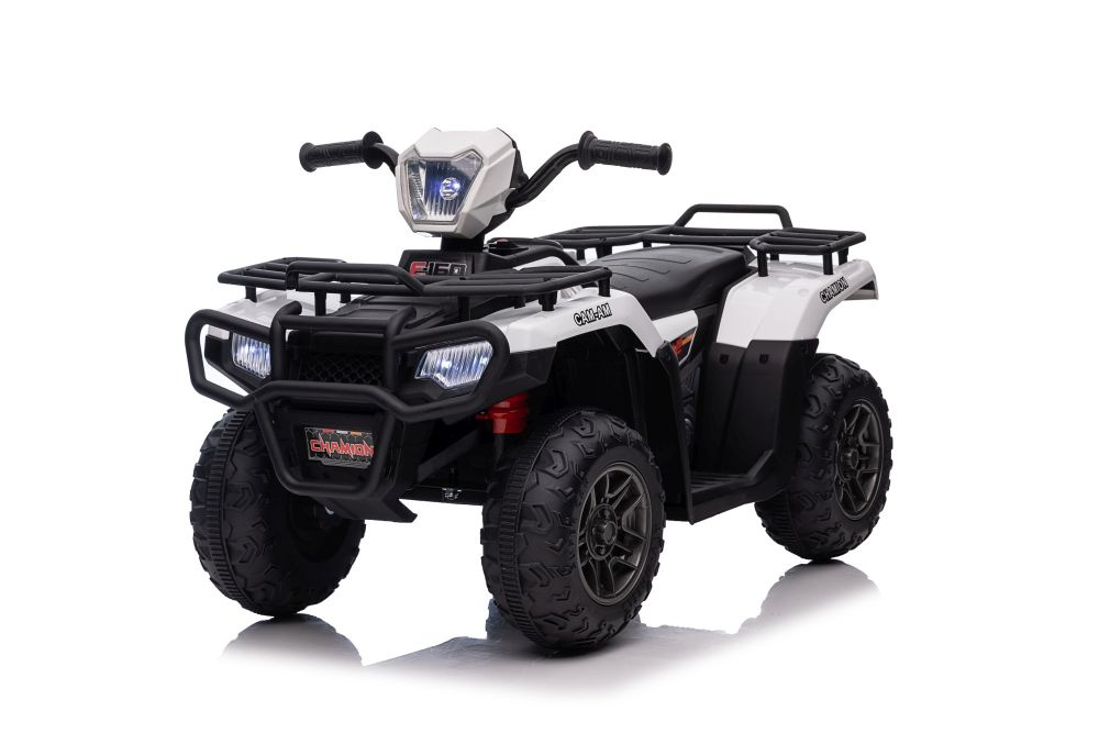 Vienvietis vaikiškas elektromobilis quad jc915, baltas