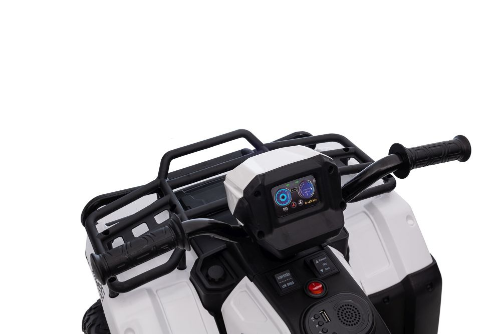 Vienvietis vaikiškas elektromobilis quad jc915, baltas