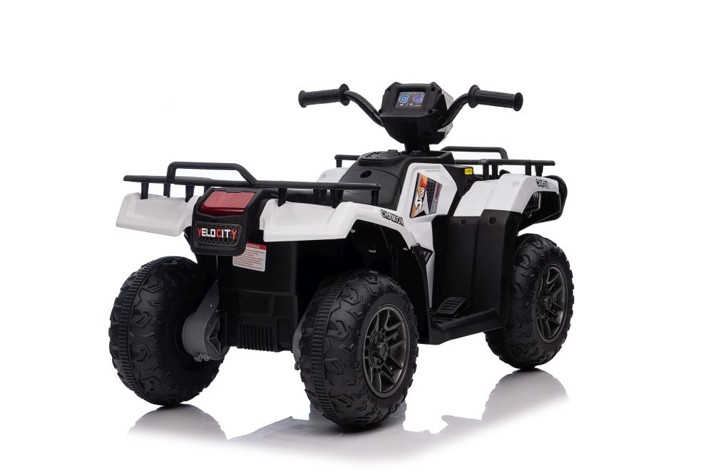 Vienvietis vaikiškas elektromobilis quad jc915, baltas